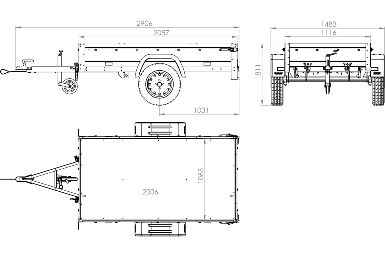 Anhänger Führerschein B Garden Trailer 200 KIPP 200×106 cm 750 kg mit Laubgitteraufsatz