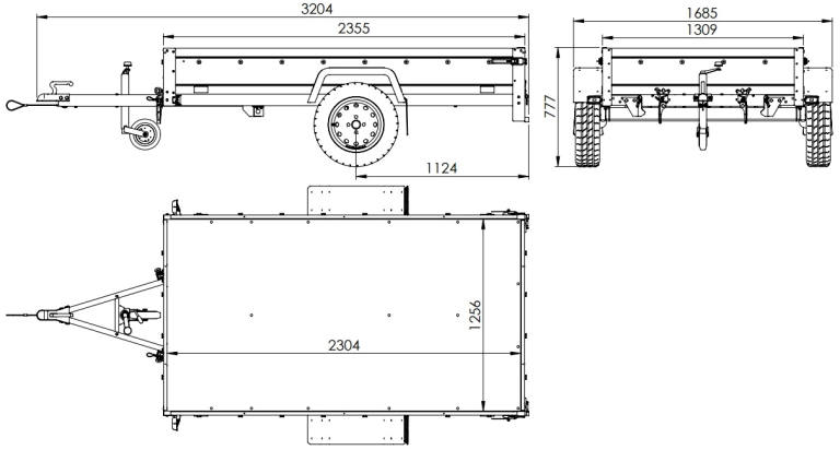 Anhänger Pkw 230×125 Garden Trailer 230 KIPP Unitrailer 750 kg mit Stützrad, Hochplane und Hochspriegel