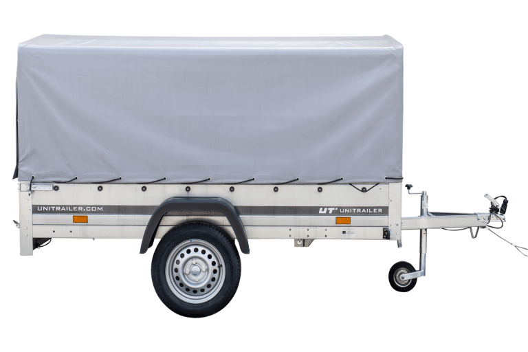Anhänger Pkw 230×125 Garden Trailer 230 KIPP Unitrailer 750 kg mit Stützrad, Hochplane und Hochspriegel