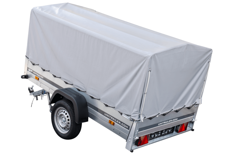 Anhänger Pkw 230×125 Garden Trailer 230 KIPP Unitrailer 750 kg mit Stützrad, Hochplane und Hochspriegel