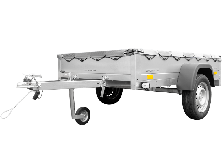 Anhänger für Pkws Garden Trailer 201 KIPP 200×125 cm 750 kg [mit Flachplane, Stützrad und Flachplaneträger]