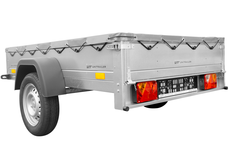 Anhänger für Pkws Garden Trailer 201 KIPP 200×125 cm 750 kg [mit Flachplane, Stützrad und Flachplaneträger]