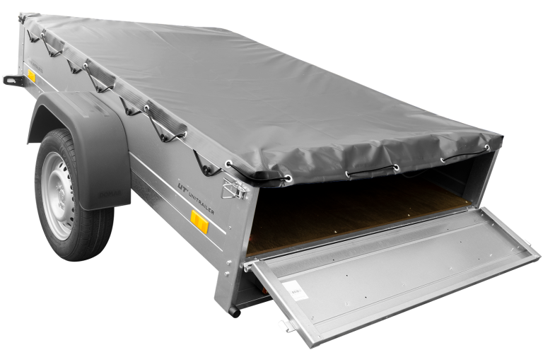 Anhänger für Pkws Garden Trailer 201 KIPP 200×125 cm 750 kg [mit Flachplane, Stützrad und Flachplaneträger]