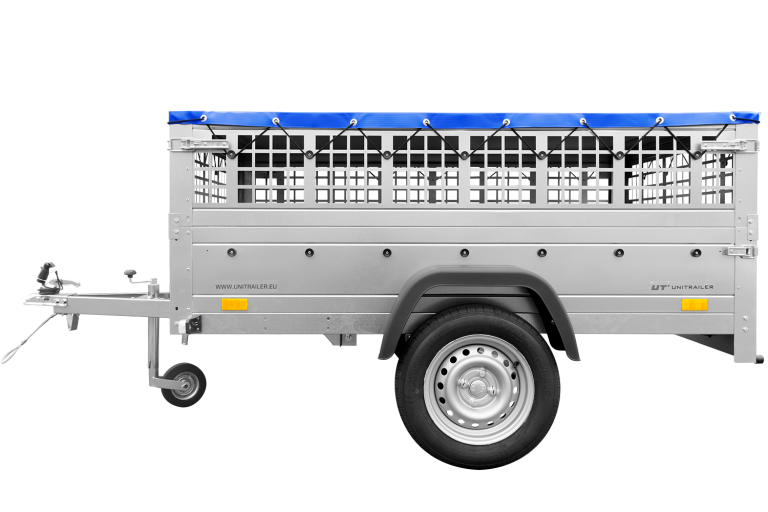 Gitter Anhänger GARDEN TRAILER 201 KIPP mit Laubgitteraufsatz, Stützrad und Flachplane