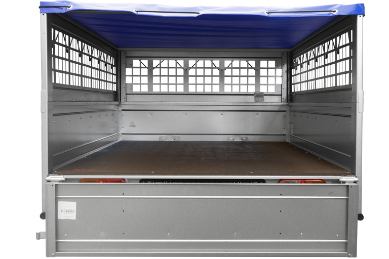 Gitter Anhänger GARDEN TRAILER 201 KIPP mit Laubgitteraufsatz, Stützrad und Flachplane