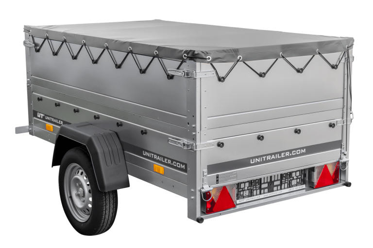 Kippbarer Pkw Anhänger GARDEN TRAILER 200 KIPP mit zusätzlichen Bordwänden, Stützrad und Flachplane