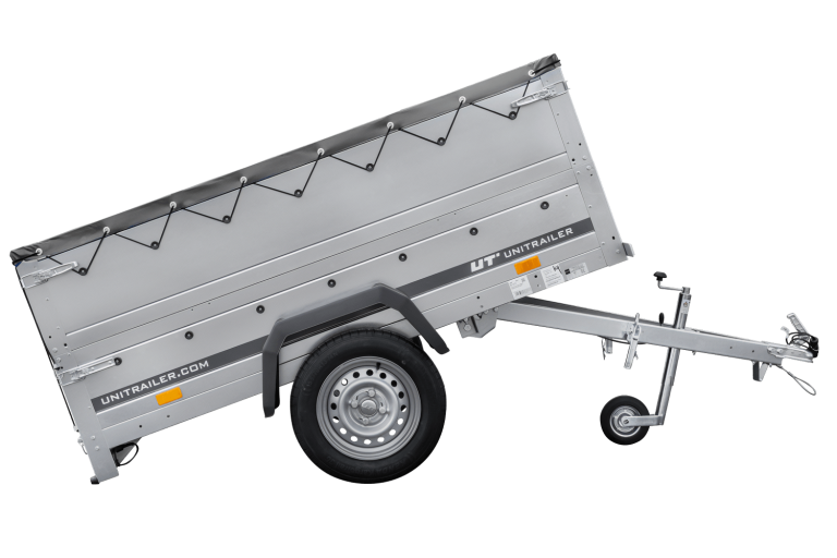 Kippbarer Pkw Anhänger GARDEN TRAILER 200 KIPP mit zusätzlichen Bordwänden, Stützrad und Flachplane